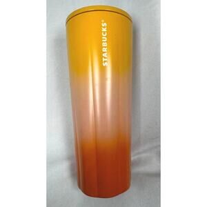 Starbucks Gradient Orange Sherbet Cold Cup (24 oz) Candy corn Halloween NO STRAW